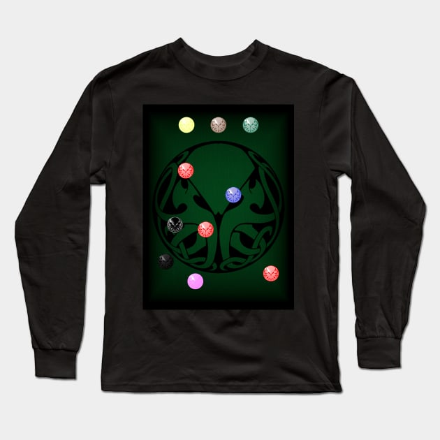 Cthulhu Cue Sports - Snooker. Long Sleeve T-Shirt by OriginalDarkPoetry